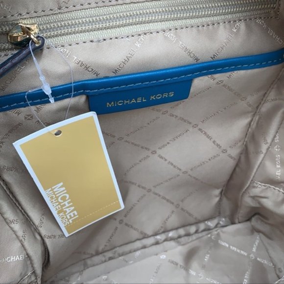 Michael Kors Adina Medium Backpack Leather Lagoon - Picture 16 of 16